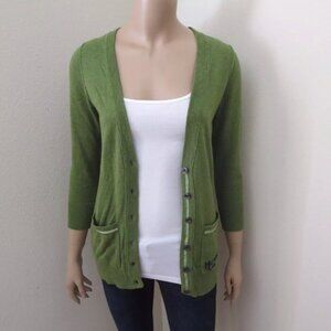 NWT Hollister Womens V-Neck Cardigan Size Small Sweater Top Shirt Green